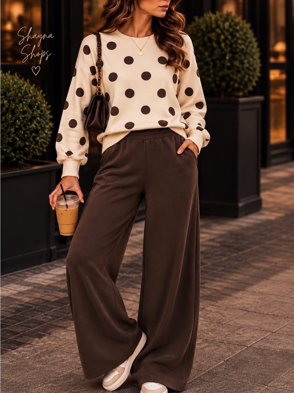 Zenana DK Brown Wide-Leg Lounge Pants